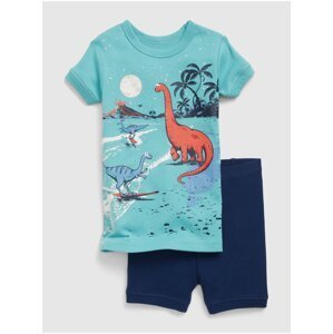 Modré dětské organic pyžamo s dinosaury GAP