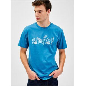 Modré pánské tričko z organické bavlny GAP × Ron Finley