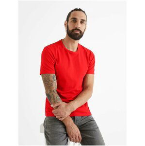 Červené pánské basic tričko Celio Neunir