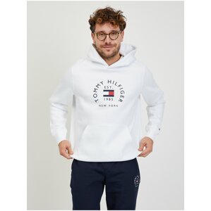 Bílá pánská mikina s kapucí Tommy Hilfiger