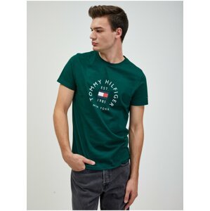 Tmavě zelené pánské tričko Tommy Hilfiger