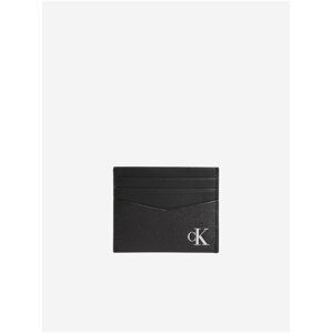Černé pánské kožené pouzdro na karty Calvin Klein Jeans
