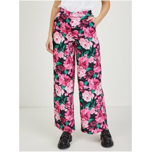 Růžové dámské květované kalhoty ORSAY