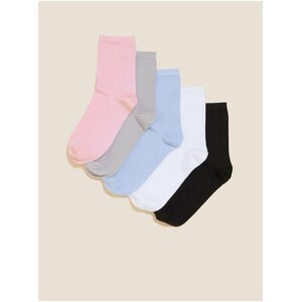 Sada pěti párů dámských barevných ponožek Marks & Spencer