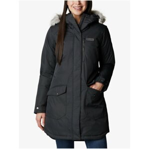 Černý dámský zimní kabát s kapucí s umělým kožíškem Columbia Suttle Mountain