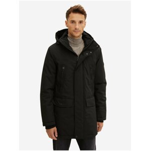 Černá pánská zimní bunda s kapucí Tom Tailor