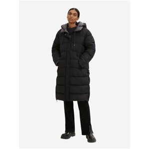 Černý dámský zimní prošívaný oboustranný kabát Tom Tailor