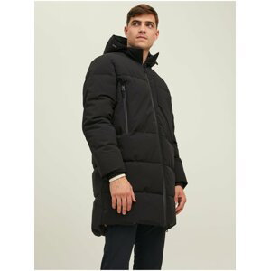 Černý pánský prošívaný zimní kabát Jack & Jones Tech