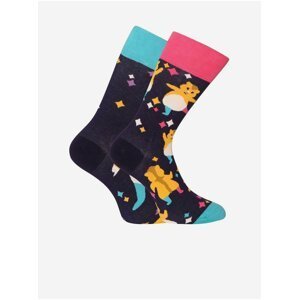 Černé unisex vzorované veselé ponožky Dedoles Párty křečci