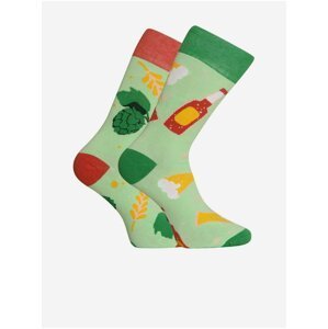 Zelené unisex veselé ponožky Dedoles Pivo a chmel
