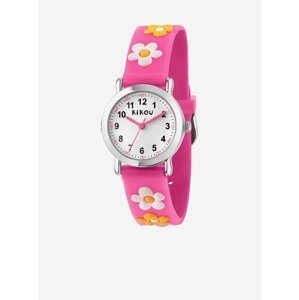 Růžové holčičí hodinky s motivem květin Kikou - Dětské