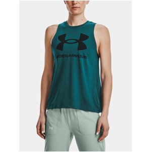 Tmavě zelené dámské tílko Under Armour Live Sportstyle Graphic Tank