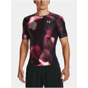 Červeno-černé pánské vzorované tričko Under Armour UA IsoChill Prtd Comp SS
