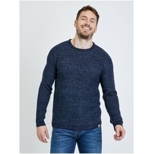 Tmavě modrý pánský žíhaný svetr Jack & Jones Damian