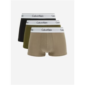 Sada tří pánských boxerek v khaki, béžové a černé barvě Calvin Klein Underwear