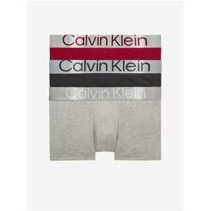 Sada tří pánských boxerek v červené, černé a šedé barvě Calvin Klein Underwear
