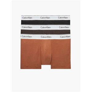 Sada tří pánských boxerek v černé a hnědé barvě Calvin Klein Underwear