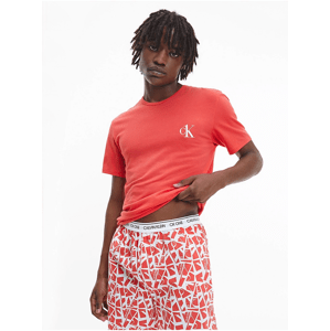Set pánského pyžama a vaku v bílo-korálové barvě Calvin Klein