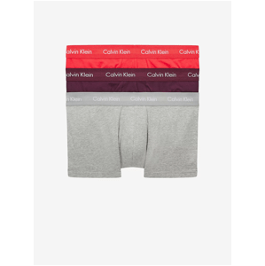 Sada tří pánských boxerek v šedé, fialové a korálové barvě Calvin Klein Underwear
