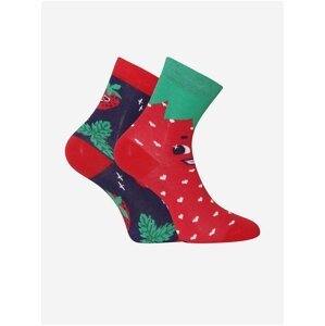 Červeno-modré dětské veselé ponožky Dedoles Šťastné jahody