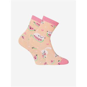 Meruňkové dětské veselé ponožky Dedoles Kočka s melounem