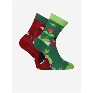 Zeleno-vínové  dětské veselé ponožky Dedoles Krtek