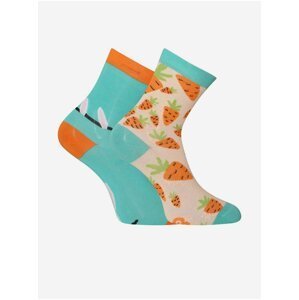 Oranžovo-modré dětské veselé ponožky Dedoles Zajíc a mrkev