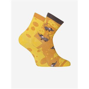 Žluté dětské veselé ponožky Dedoles Sýr