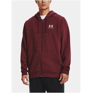 Vínová pánská mikina Under Armour UA Essential Fleece FZ Hood