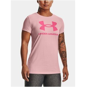 Růžové dámské tričko Under Armour UA SPORTSTYLE LOGO SS