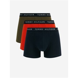 Sada tří pánských boxerek v khaki, oranžové a modré barvě Tommy Hilfiger Underwear