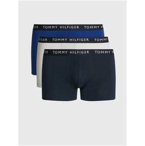 Sada tří pánských boxerek v bílé a modré barvě Tommy Hilfiger Underwear