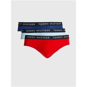 Sada tří pánských slipů v červené a modré barvě Tommy Hilfiger Underwear