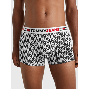 Černo-bílé pánské vzorované boxerky Tommy Jeans