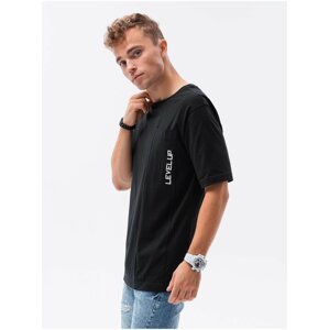 Černé pánské oversize tričko Ombre Clothing