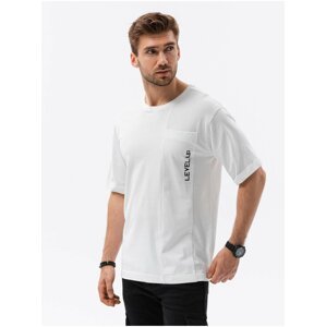 Bílé pánské oversize tričko Ombre Clothing