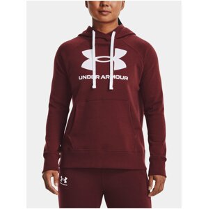 Vínová dámská sportovní mikina s kapucí Under Armour Rival Fleece Logo