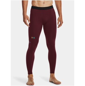 Vínové pánské sportovní legíny Under Armour HG Rush 2.0