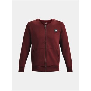 Vínová pánská sportovní mikina na zip Under Armour Summit Knit Graphic