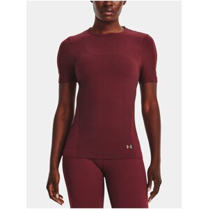 Vínové dámské sportovní tričko Under Armour Rush Seamless