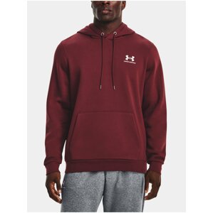 Vínová pánská sportovní mikina s kapucí Under Armour Essential Fleece