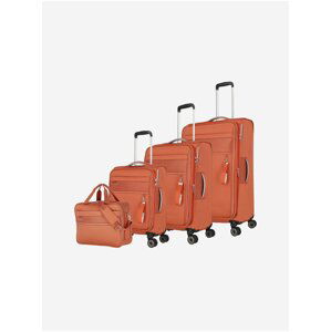 Sada oranžových cestovních kufrů Travelite Miigo 4w S,M,L + BB Copper/chutney