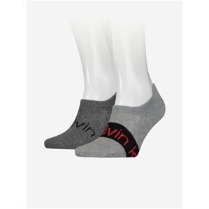 Sada dvou párů šedých pánských ponožek Calvin Klein