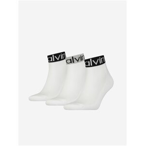 Sada tří párů bílých pánských ponožek Calvin Klein