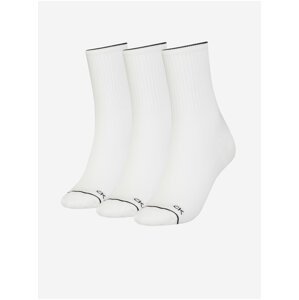 Sada tří párů bílých dámských ponožek Calvin Klein