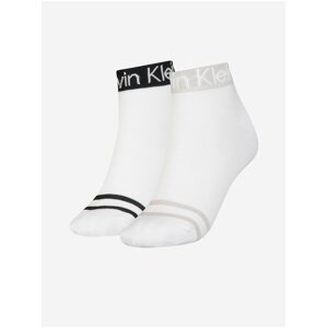 Sada dvou párů bílých dámských ponožek Calvin Klein