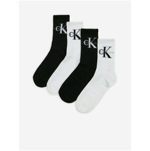 Sada čtyř párů dámských ponožek v černé a bíle barvě Calvin Klein Underwear