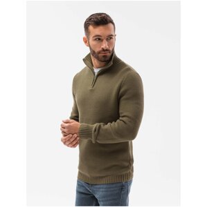 Khaki pánský svetr Ombre Clothing