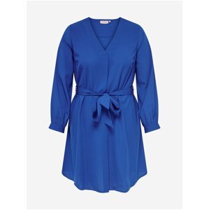 Modré dámské šaty se zavazováním ONLY CARMAKOMA Defini