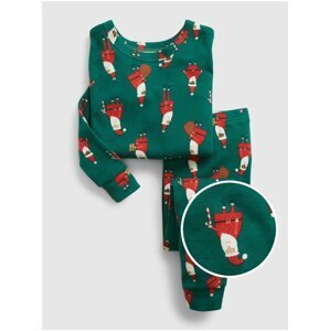 Zelené dětské vzorované vánoční pyžamo GAP Santa